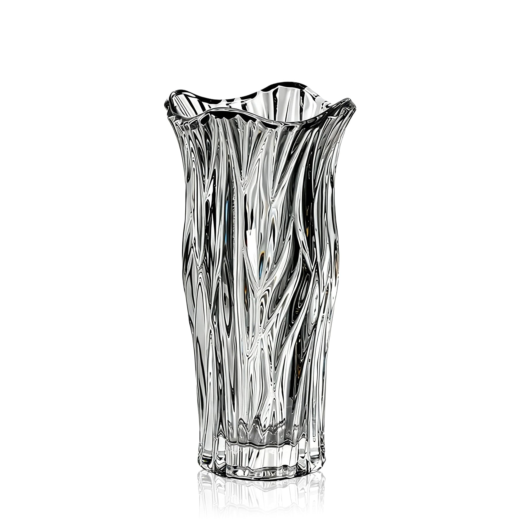 Elegant Clear Glass Floral Vase