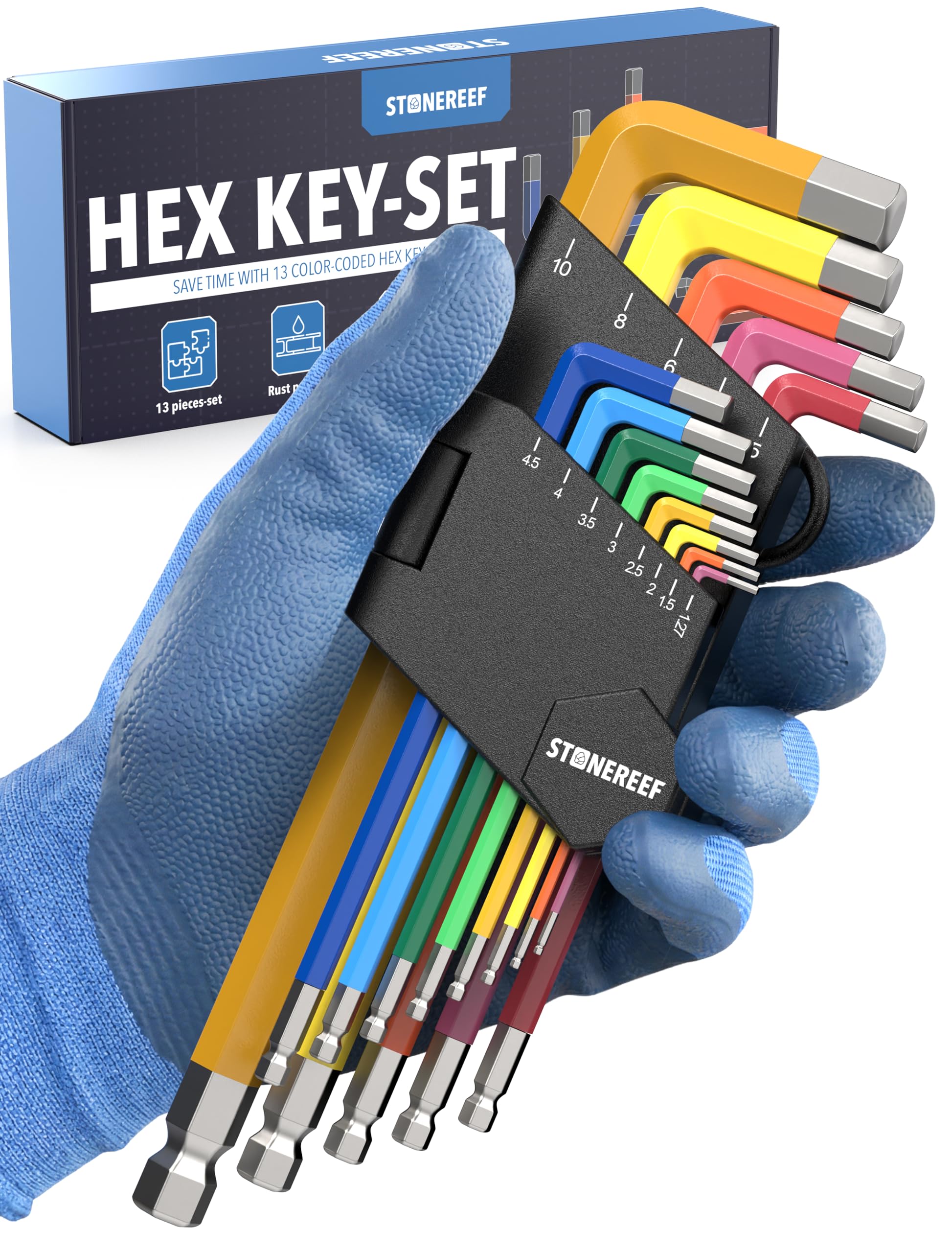 Precision Color-Coded SAE Ball-End Hex Key Set