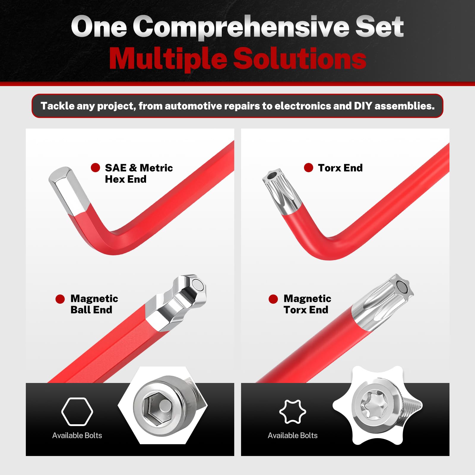 Premium S2 Steel Magnetic Ball-End Hex Key Set