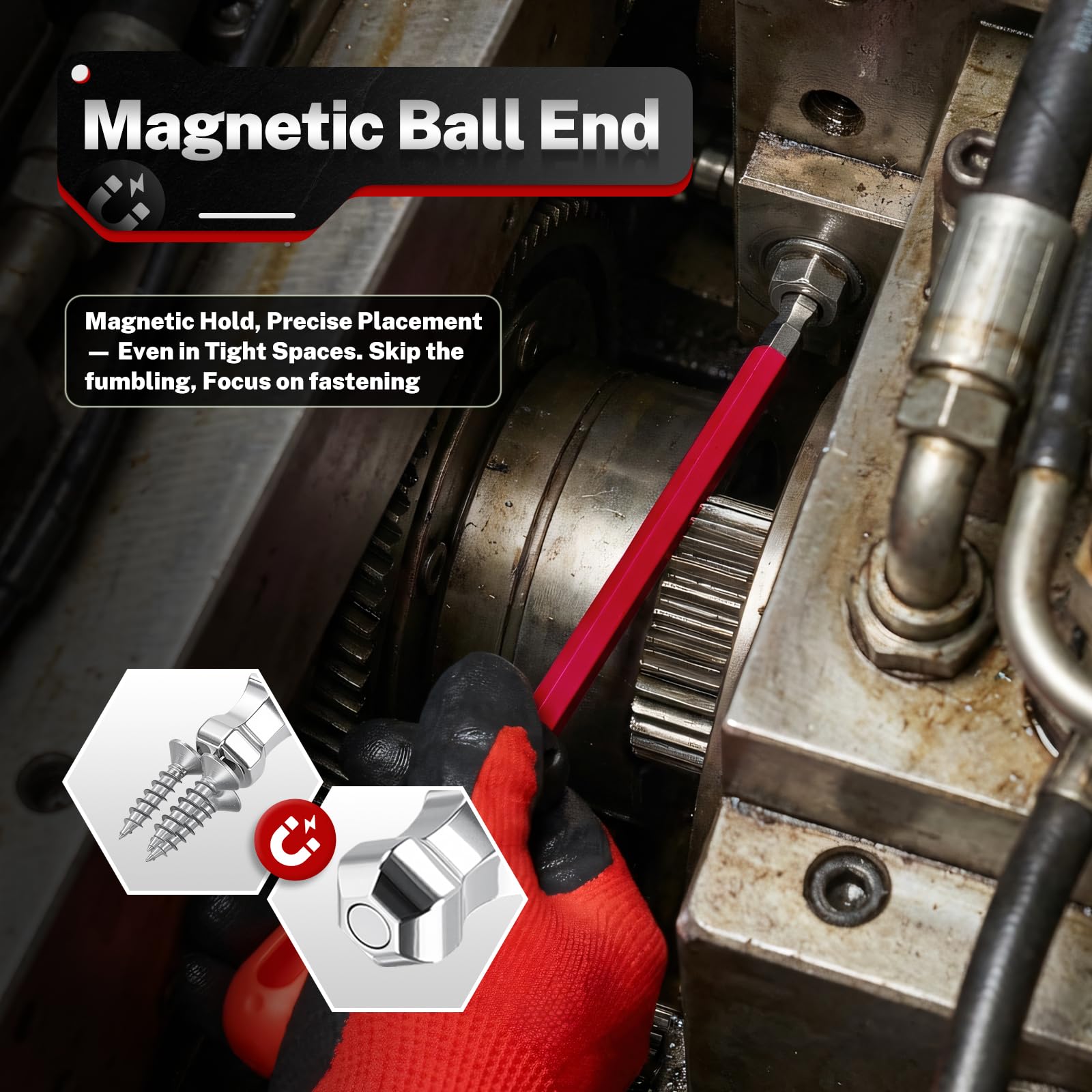 Premium S2 Steel Magnetic Ball-End Hex Key Set