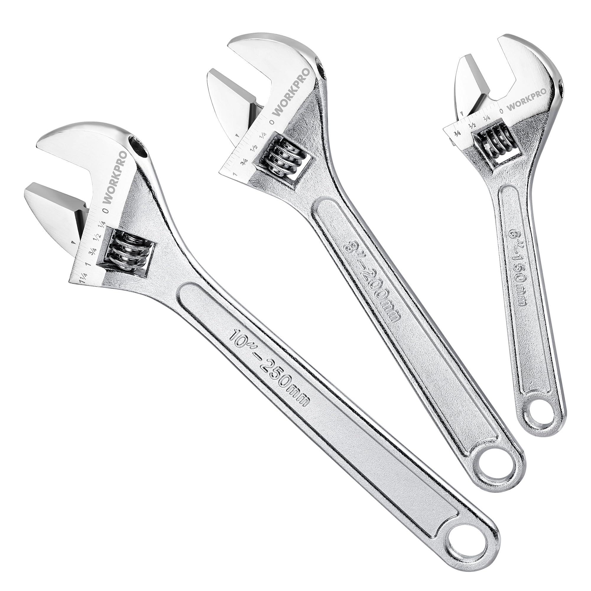 Precision Chrome Adjustable Wrench Set