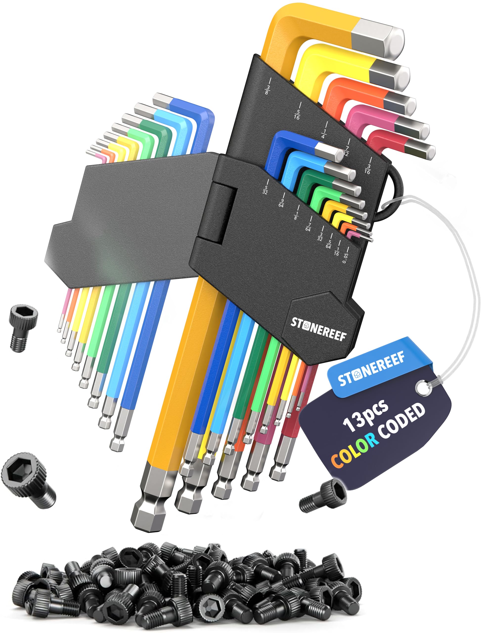 Precision Color-Coded SAE Ball-End Hex Key Set