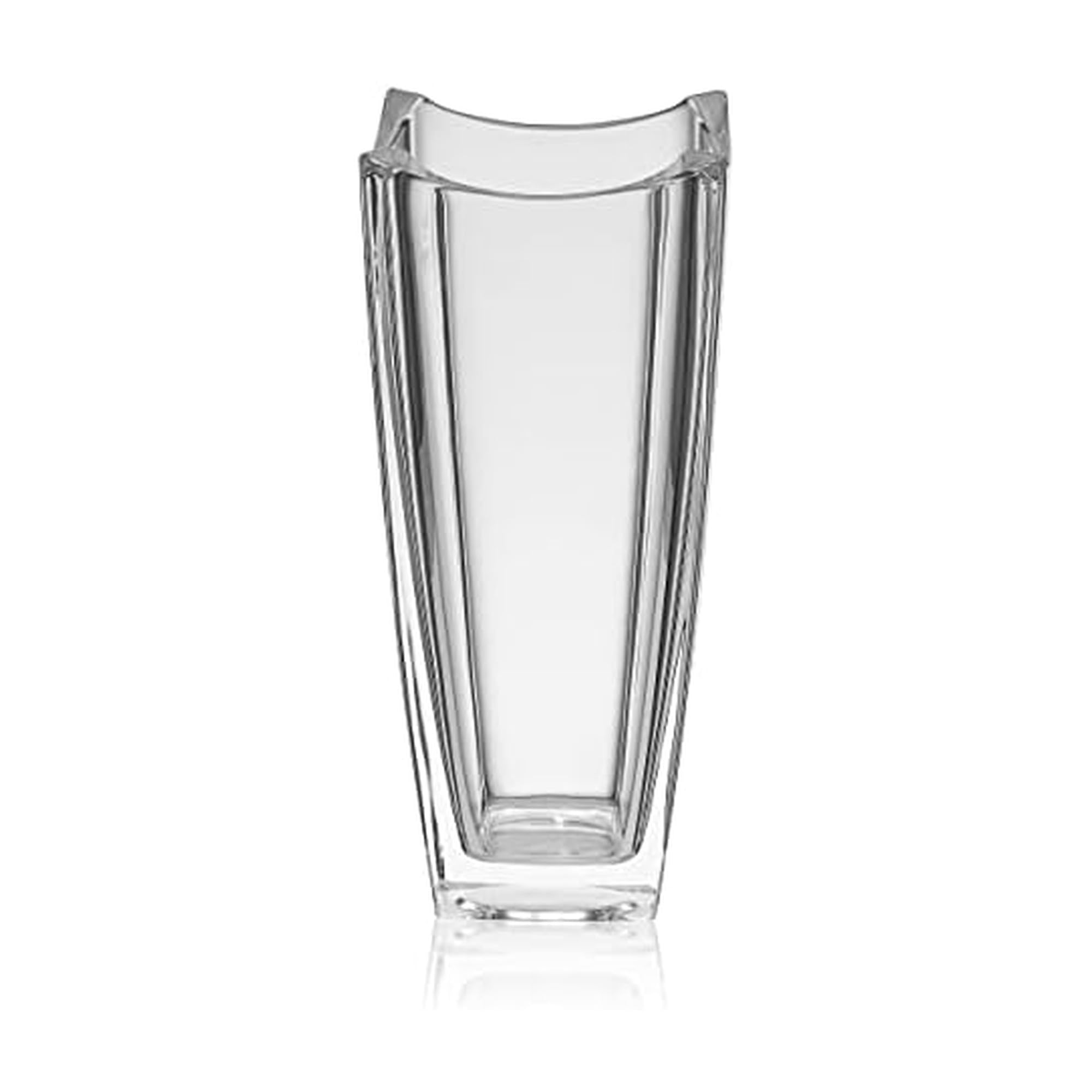 Tall Faceted Crystal Vase