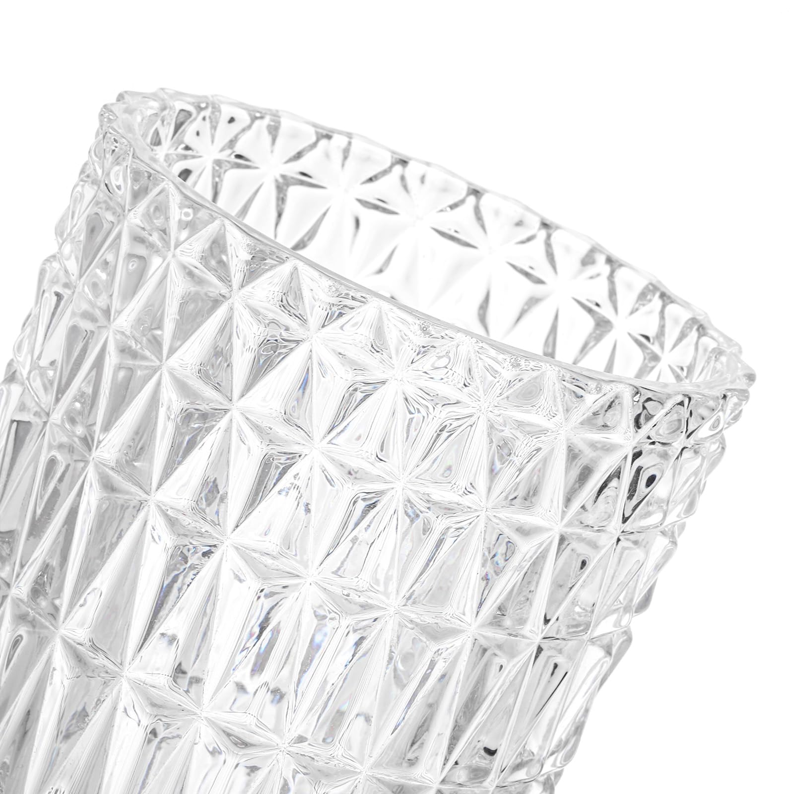 Set of 7-Inch Embossed Crystal Vases